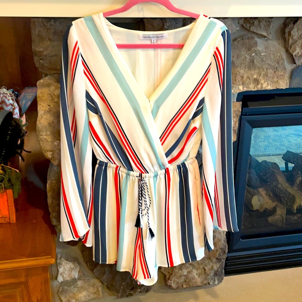 Stripped cupcakes & cashmere romper with stripped tie detail!